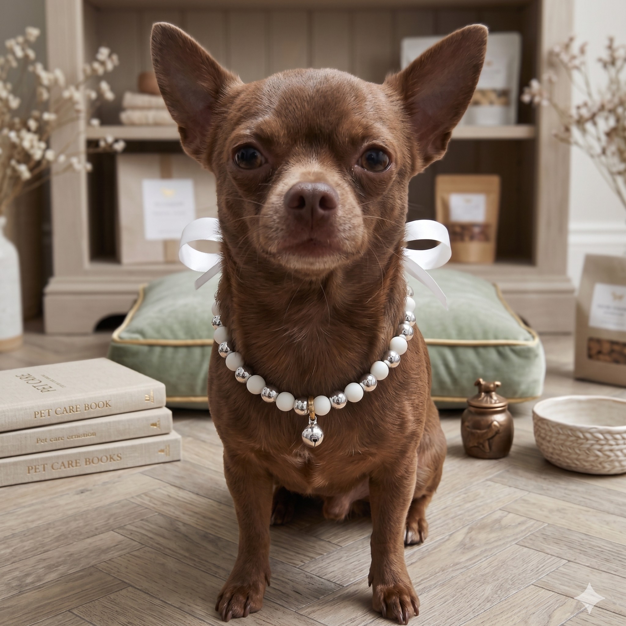 Collana per Cani in Giada Naturale e Ceramica Artigianale